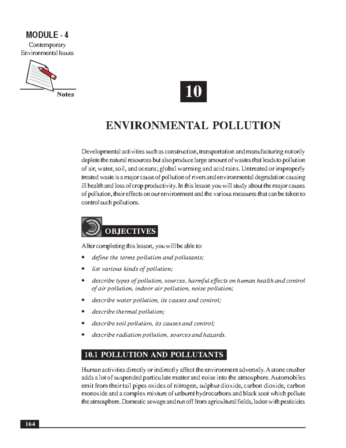 Environmental Pollution notes - Environmental Science Senior Secondary ...
