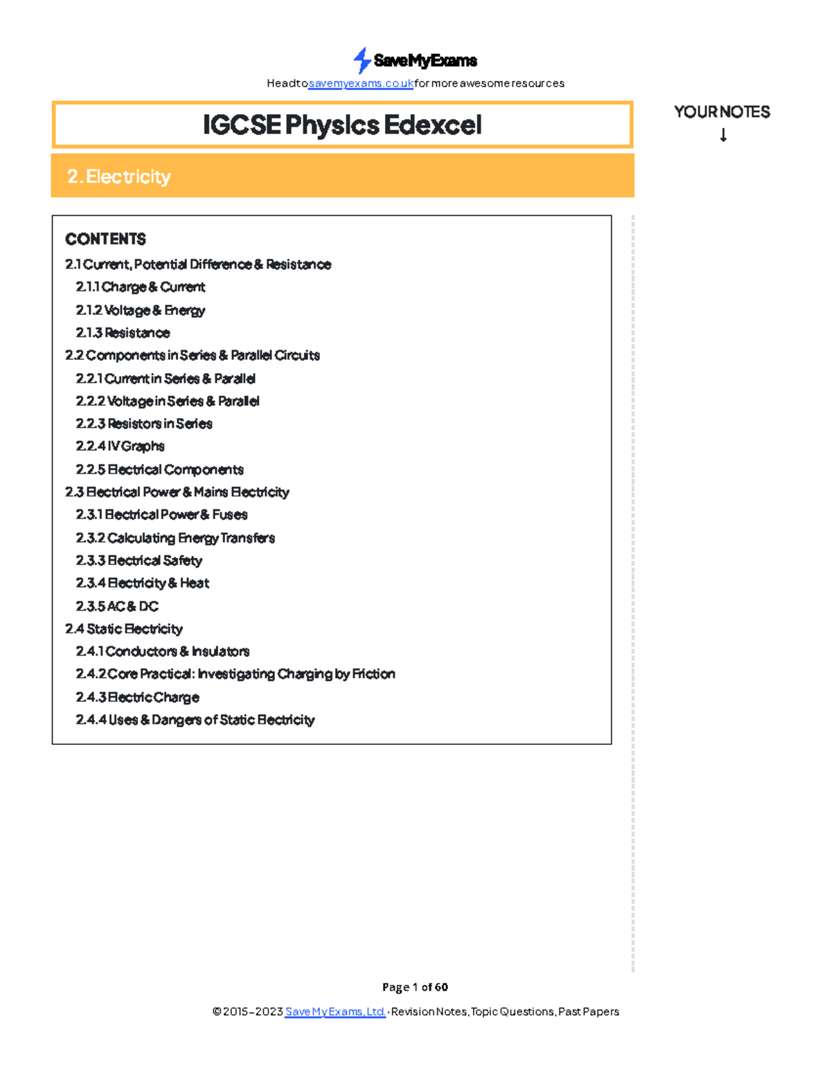 UNIT 2 Physics Igcse - Page 1 Of 60 IGCSE Physics Edexcel 2 ...