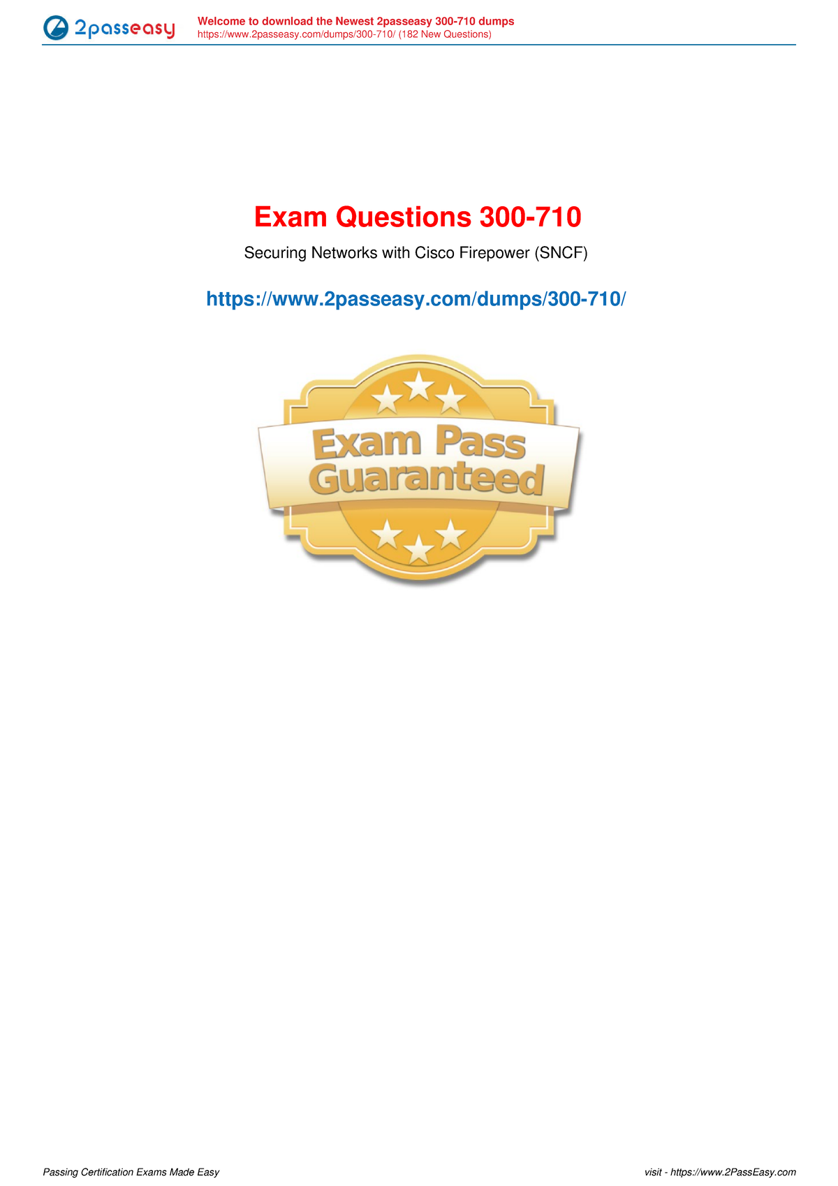 Latest 300-710 Test Pass4sure