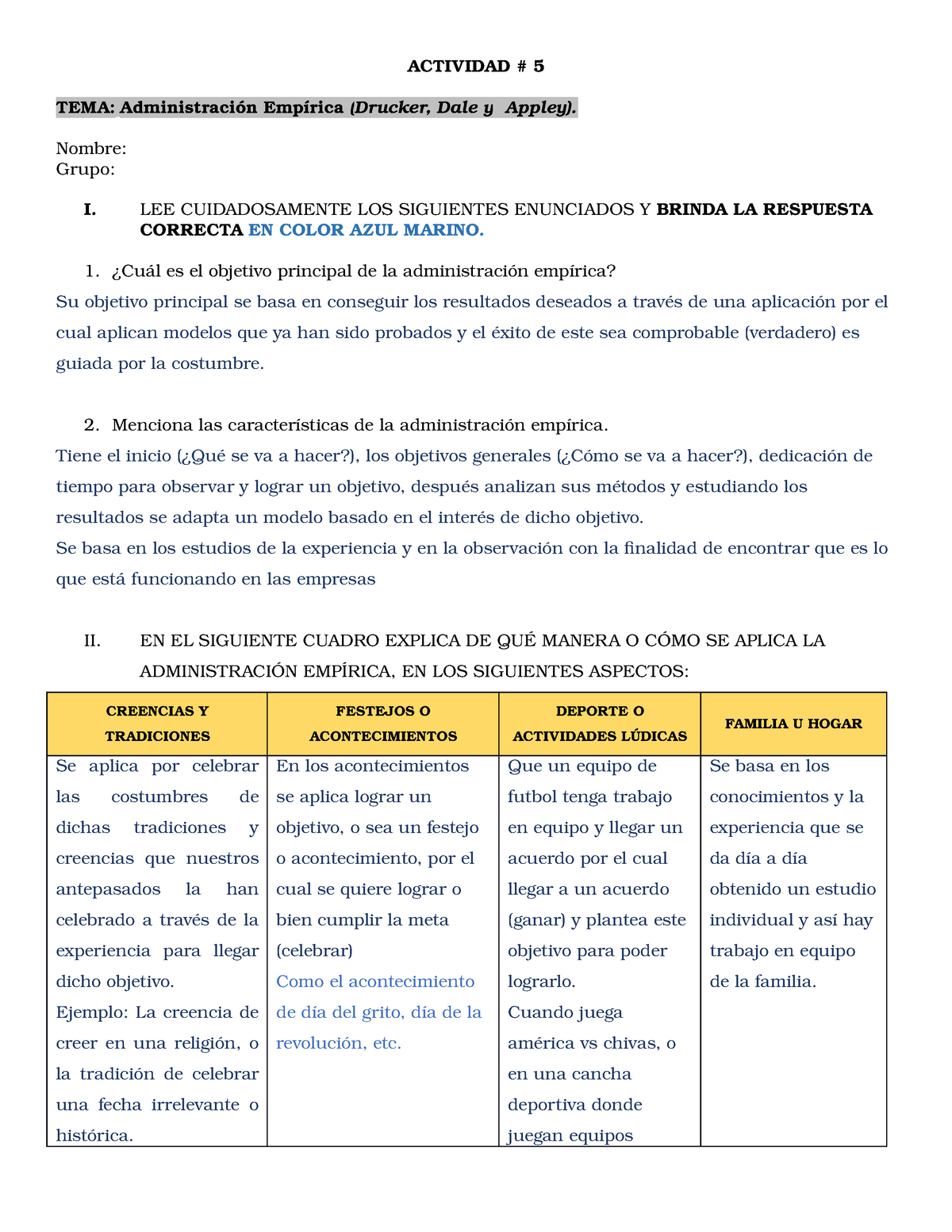 Actividad 5 Admon Empirica 2 Studocu