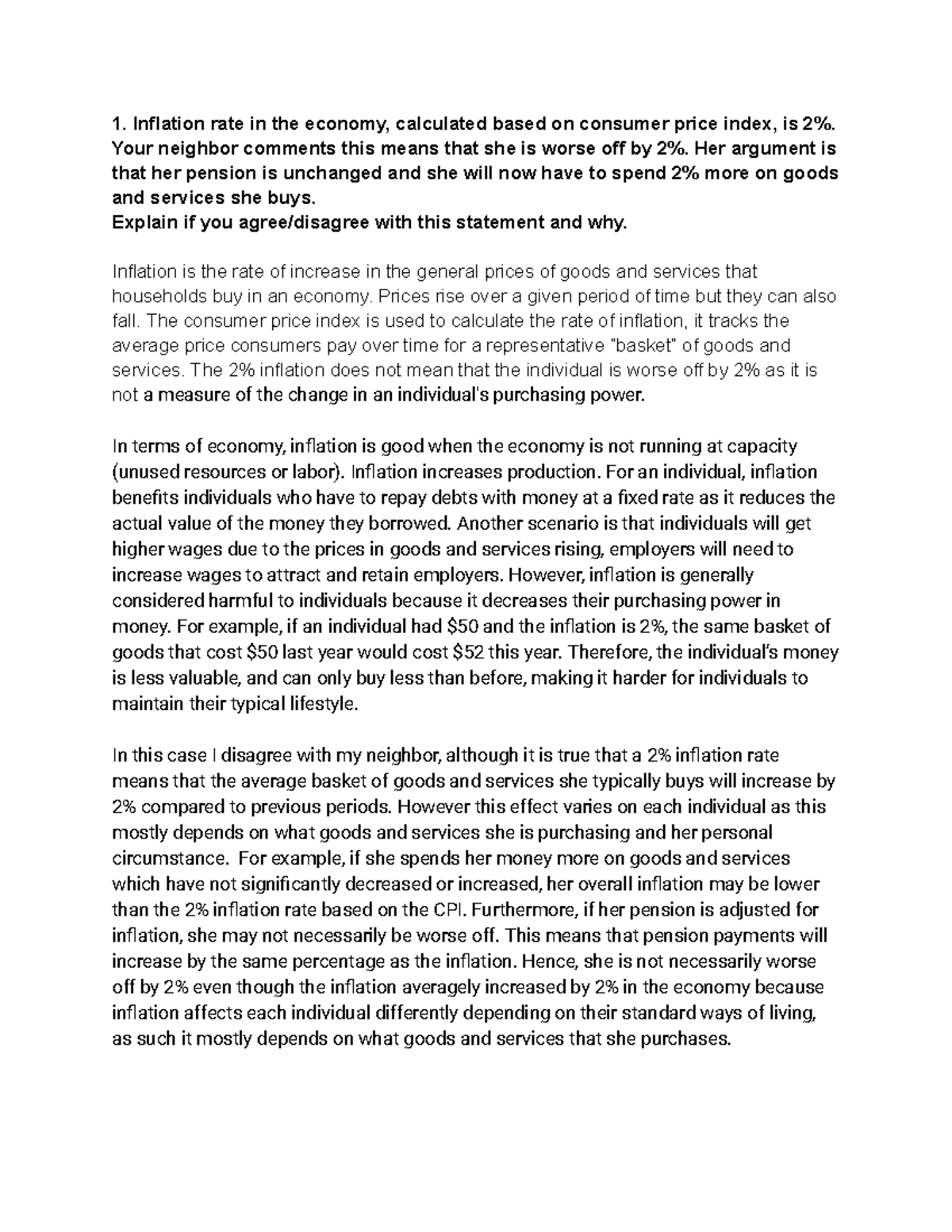 macroeconomics summary - Inflation rate in the economy, calculated ...