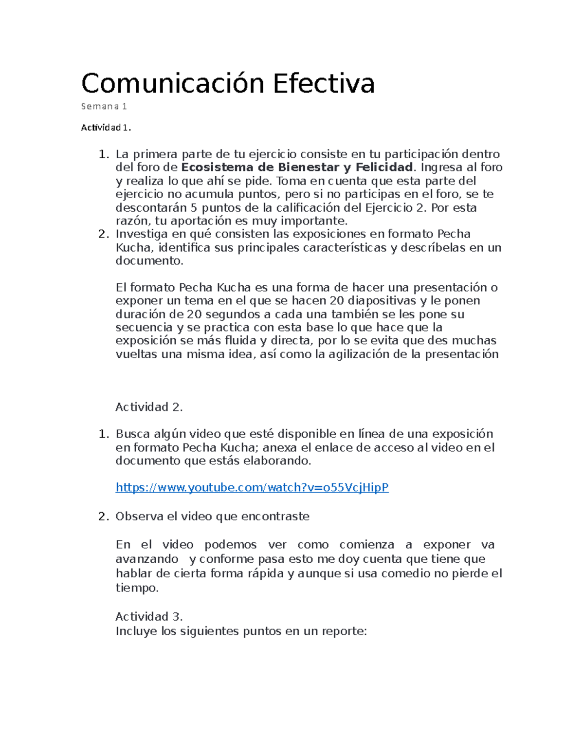 Semana 1, actividad 123- comunicacion efectiva - Comunicación Efectiva ...