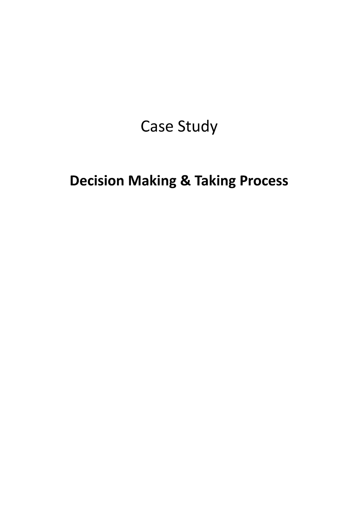 case study on shared decision making term end assignment