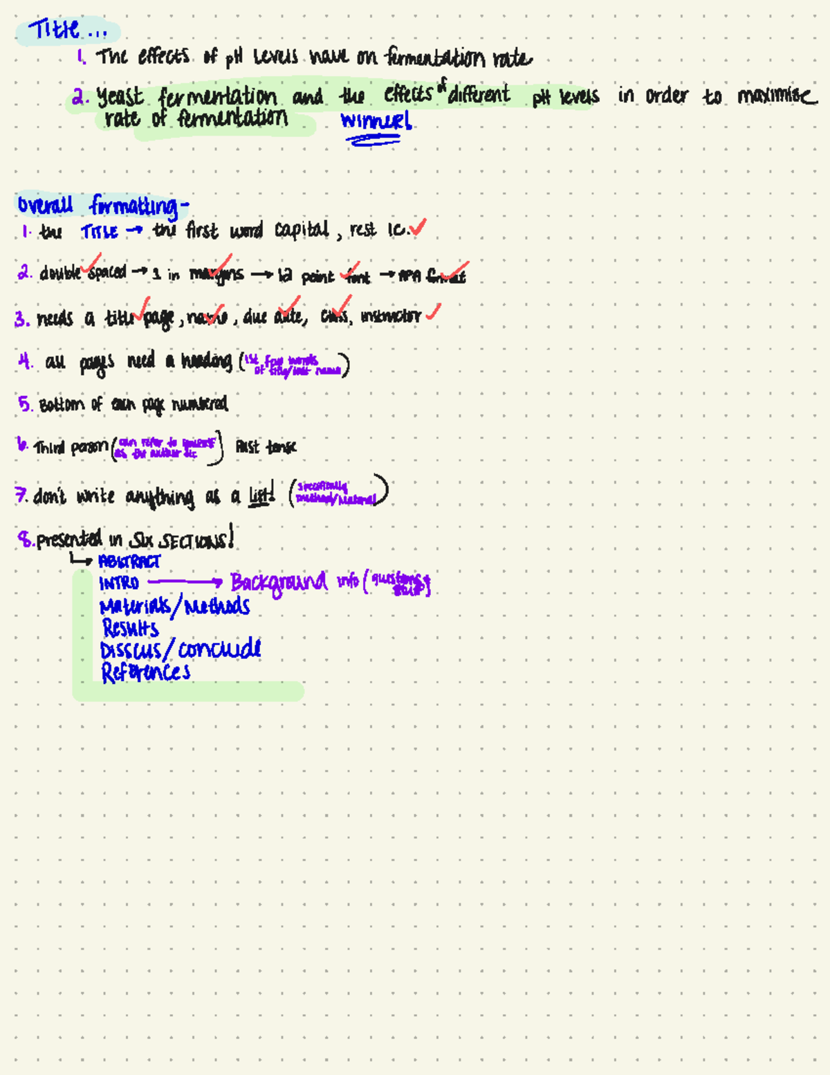 In depth Details about writing the fermentation paperLab Majors Bio1406 ...