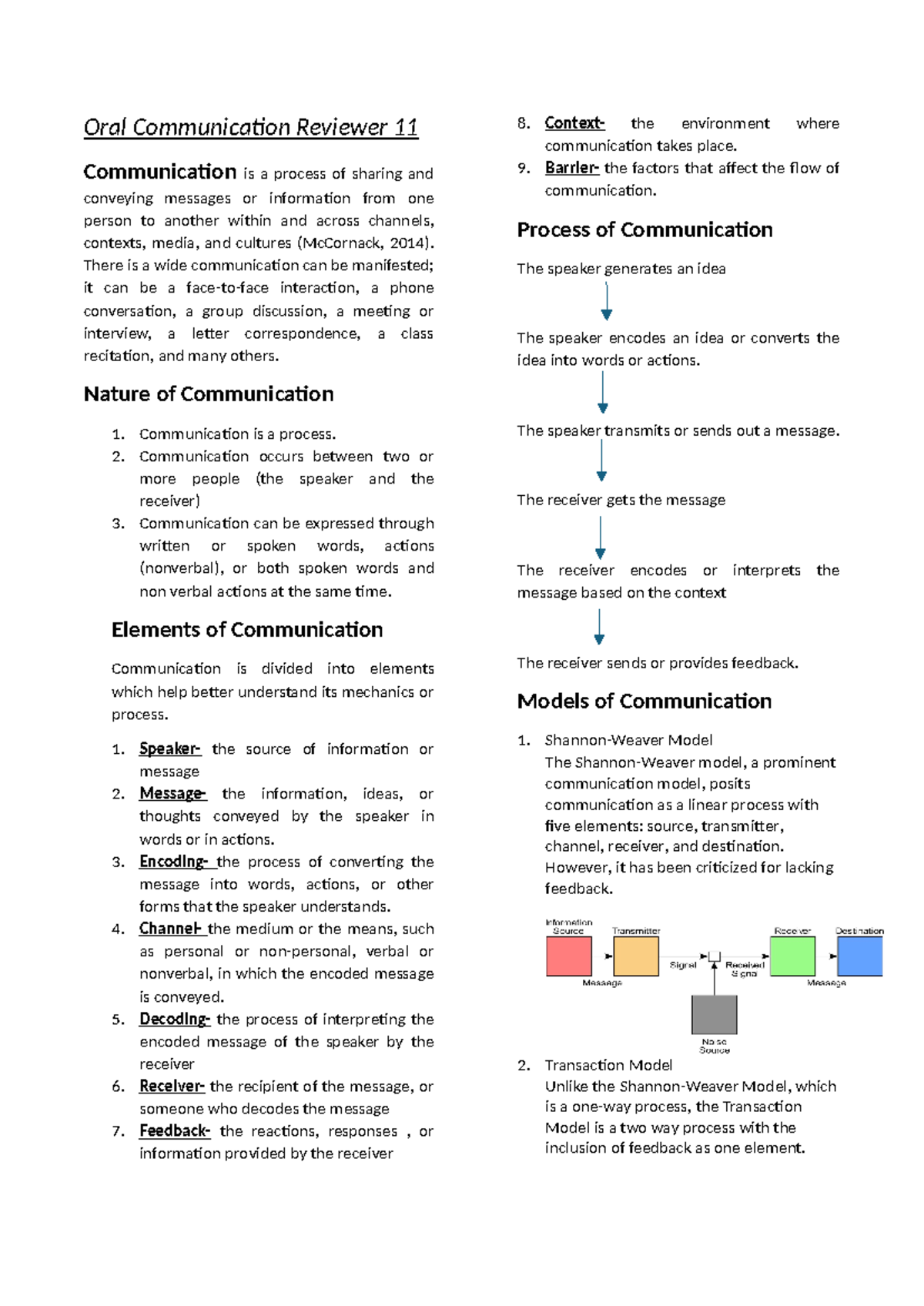 Oral Communication Reviewer 11 - There is a wide communication can be ...