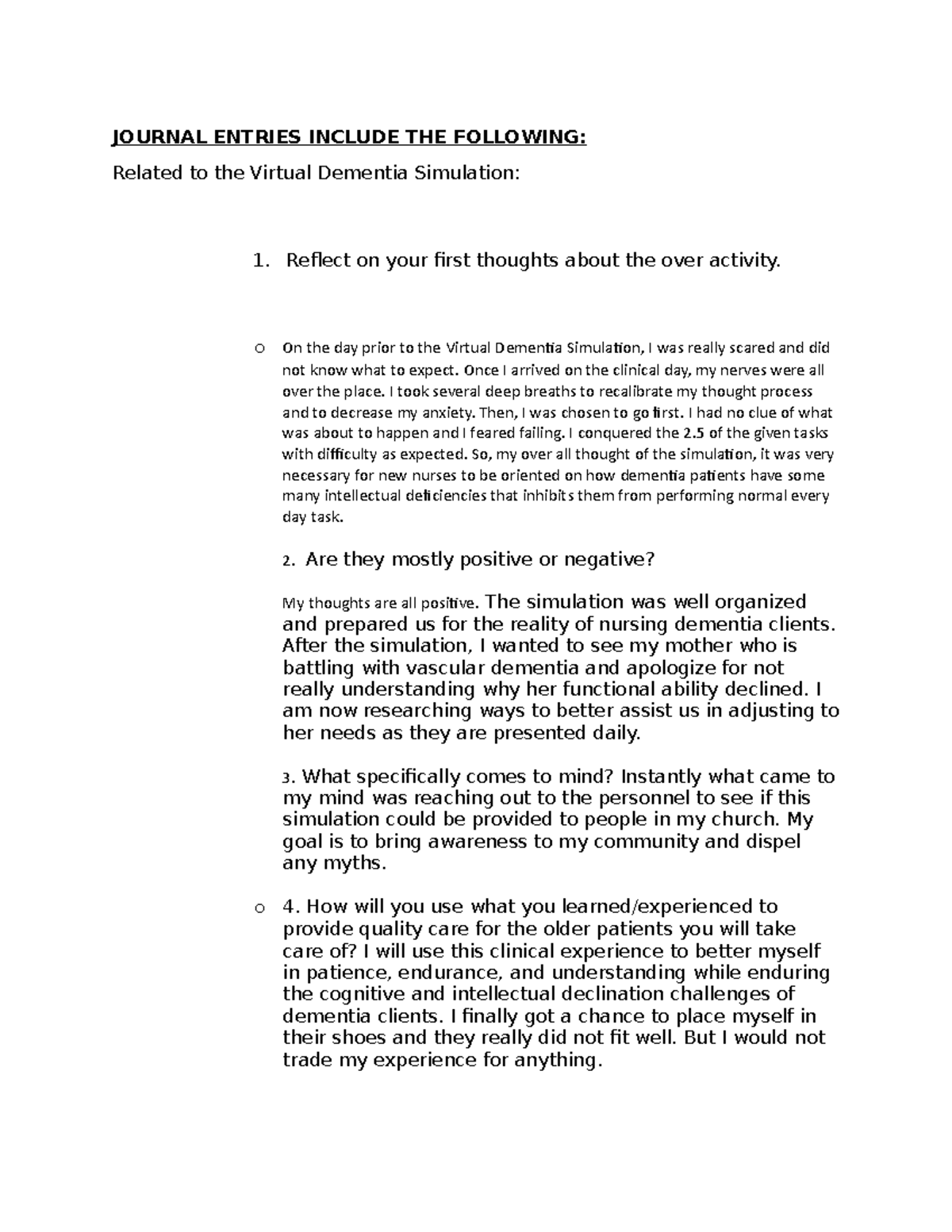 Journal Entries notes JOURNAL ENTRIES INCLUDE THE FOLLOWING