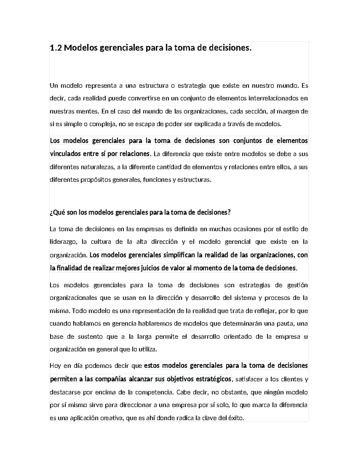 12 - bbcvbv - 1 Modelos gerenciales para la toma de decisiones. Un ...