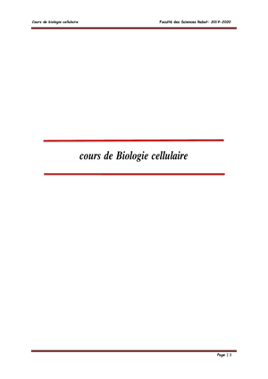 M Triqui Cours De Biologie Cellulaire Chapitre