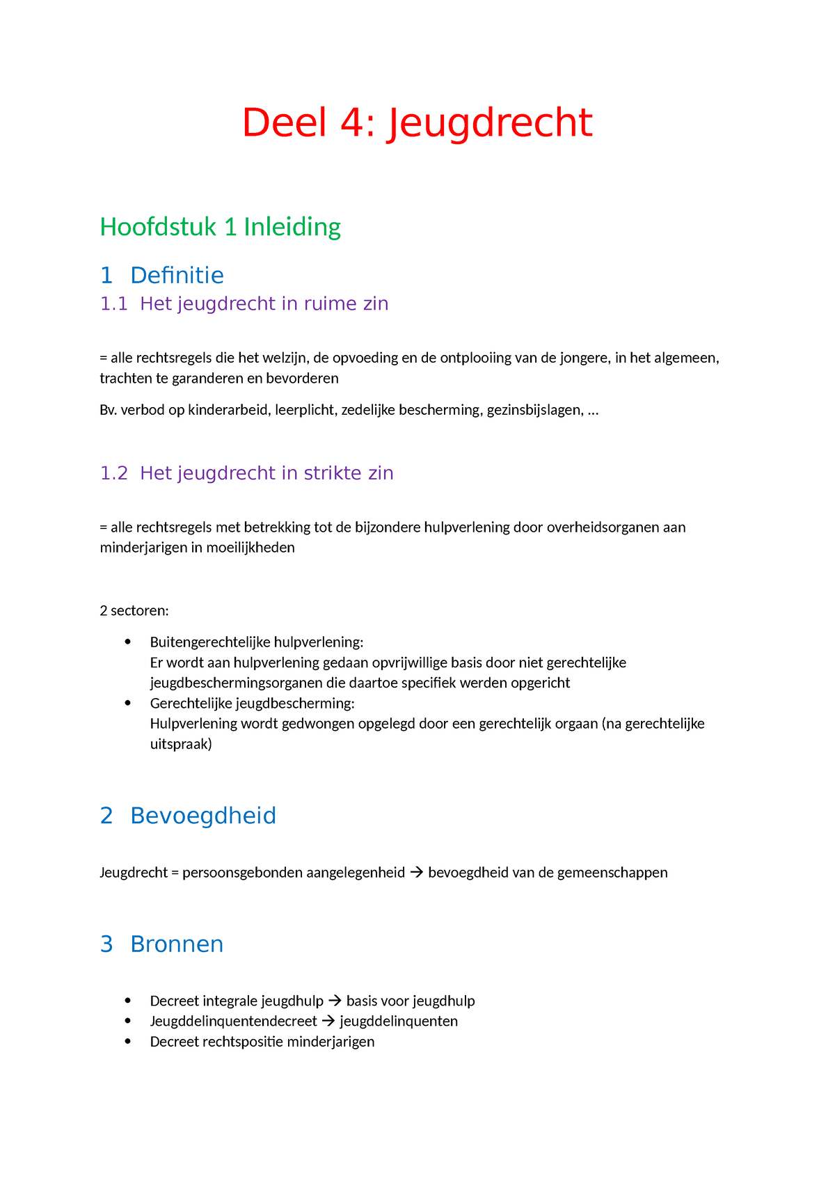 Deel 4 Jeugdrecht Deel 4 Jeugdrecht Hoofdstuk 1 Inleiding 1