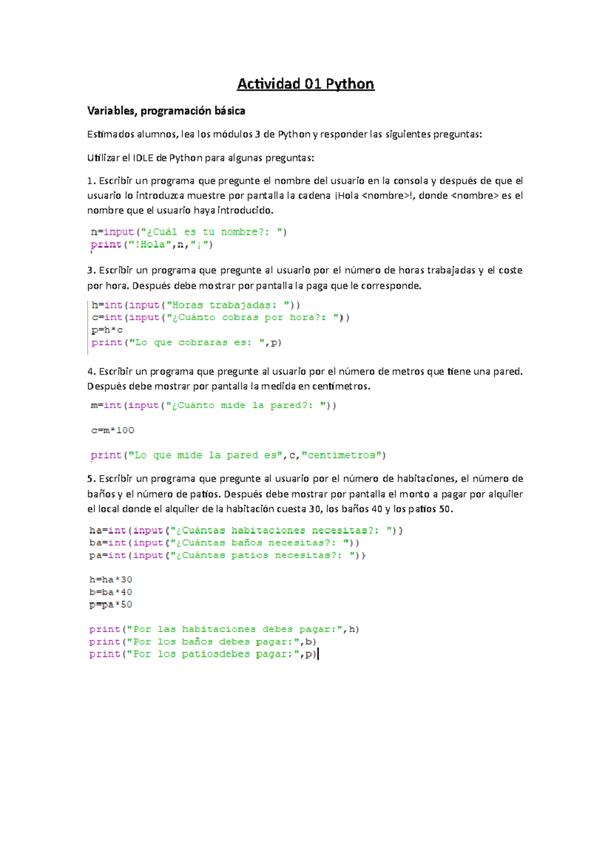 Actividad 01 python 2021 PP05 - Ac琀椀vidad 01 Python Variables ...