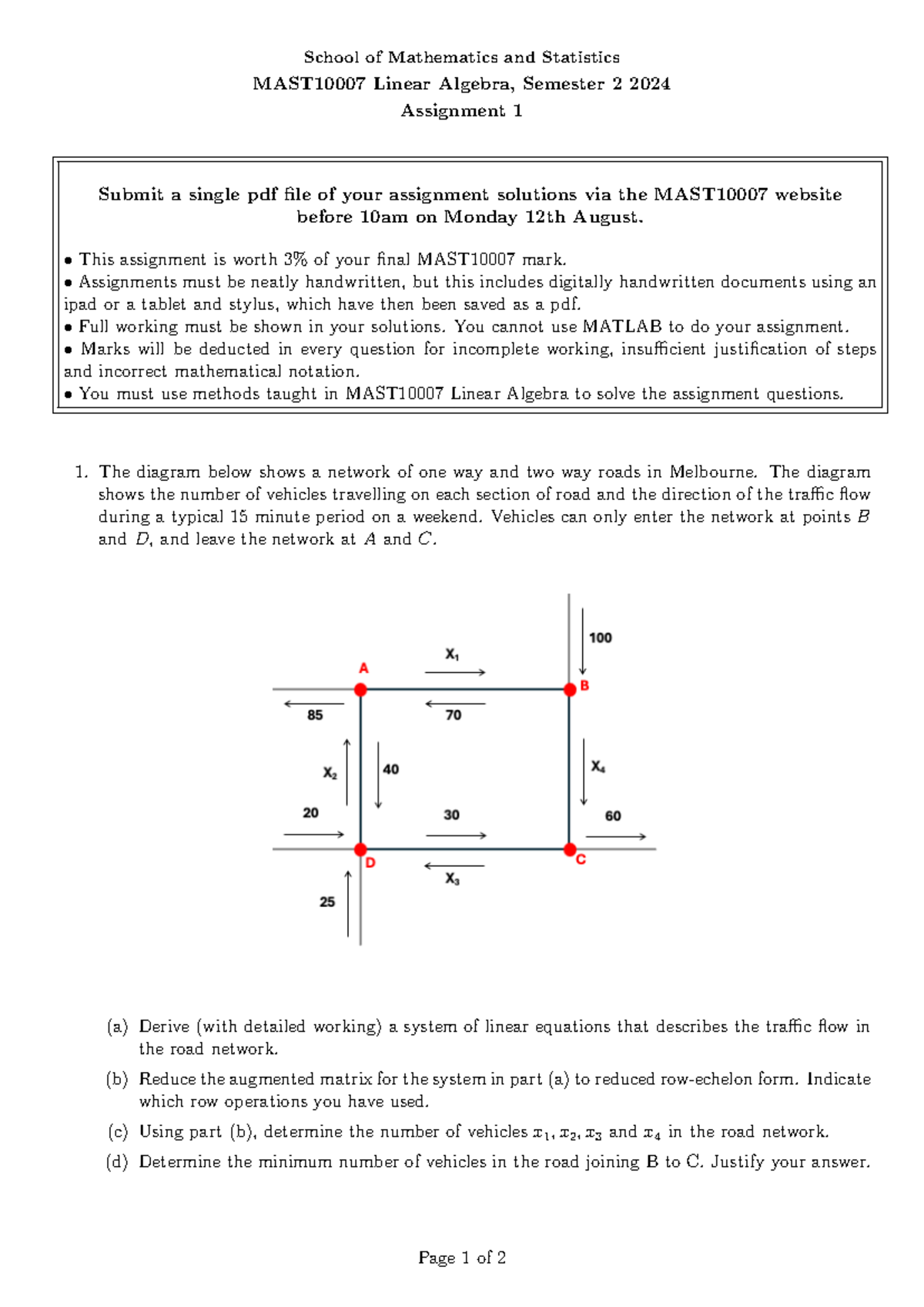 Assignment 1 Questions And Answers - School of Mathematics and ...