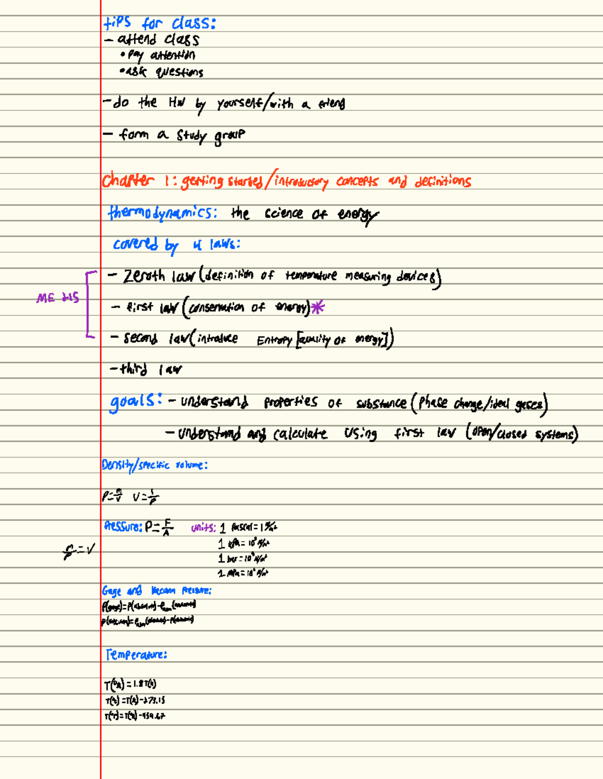 Thermodynamics 1 Notes - ME 215 - Studocu