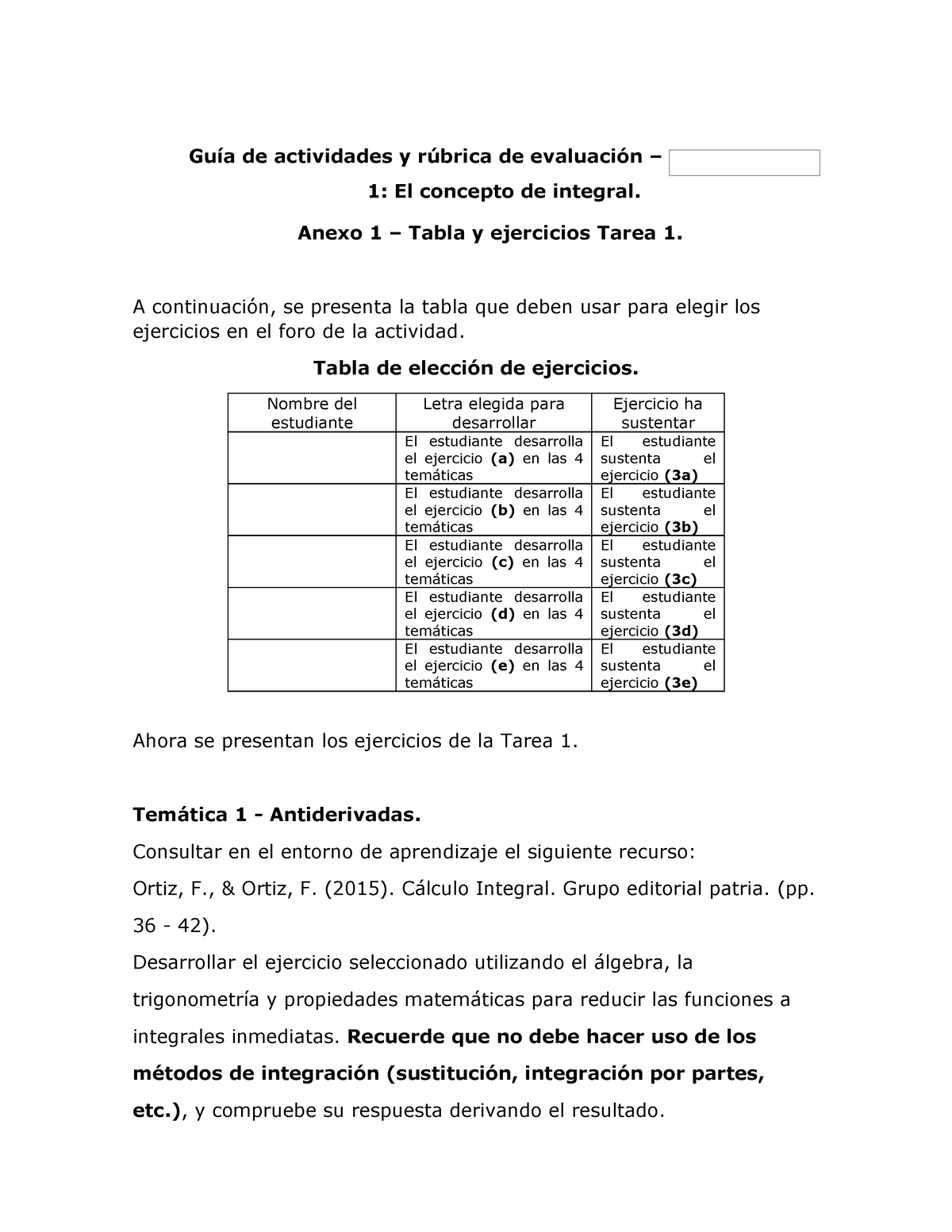 Anexo Tabla Y Ejercicios Tarea C Gu A De Actividades Y R Brica