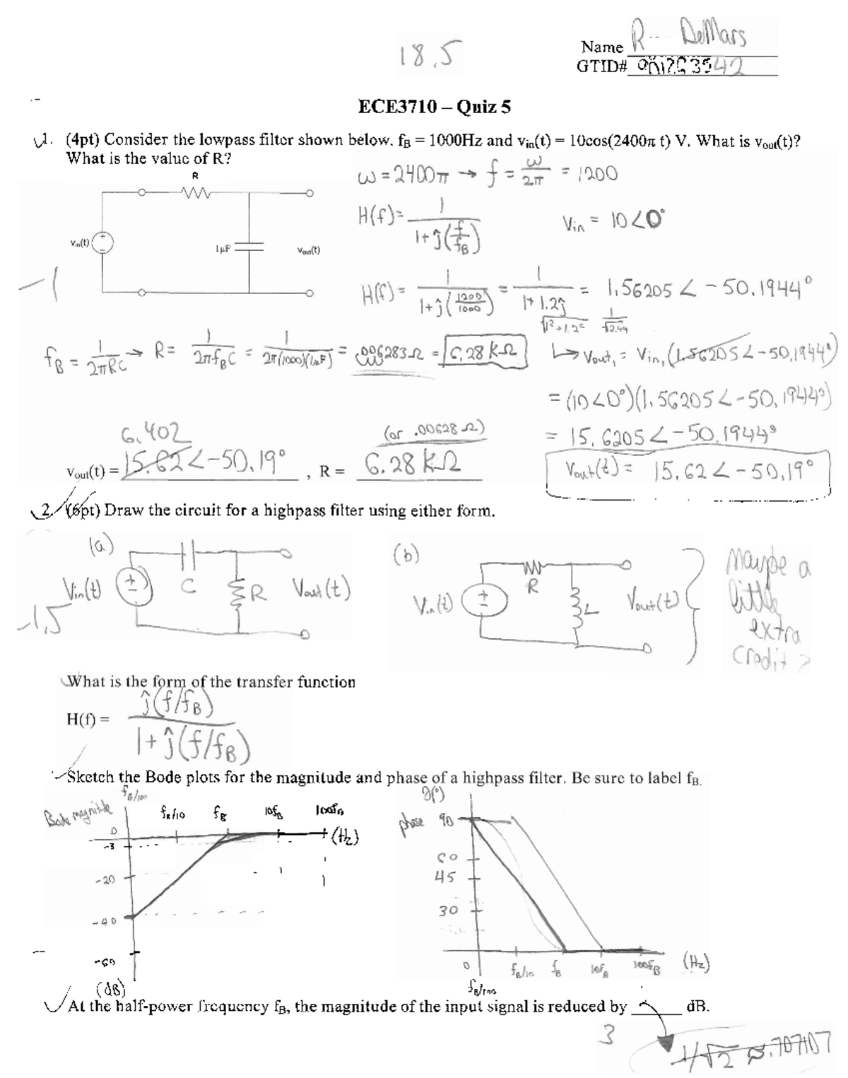 ECE3710 Exam 5 Spring 2007 - Name GTID# Q&\ ?,c 35 -. ECE3710 - Quiz 5 ...