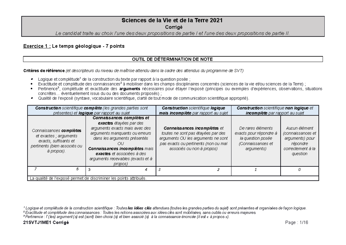 21svtj1me1 corrige def - Sciences de la Vie et de la Terre 2021 Corrigé