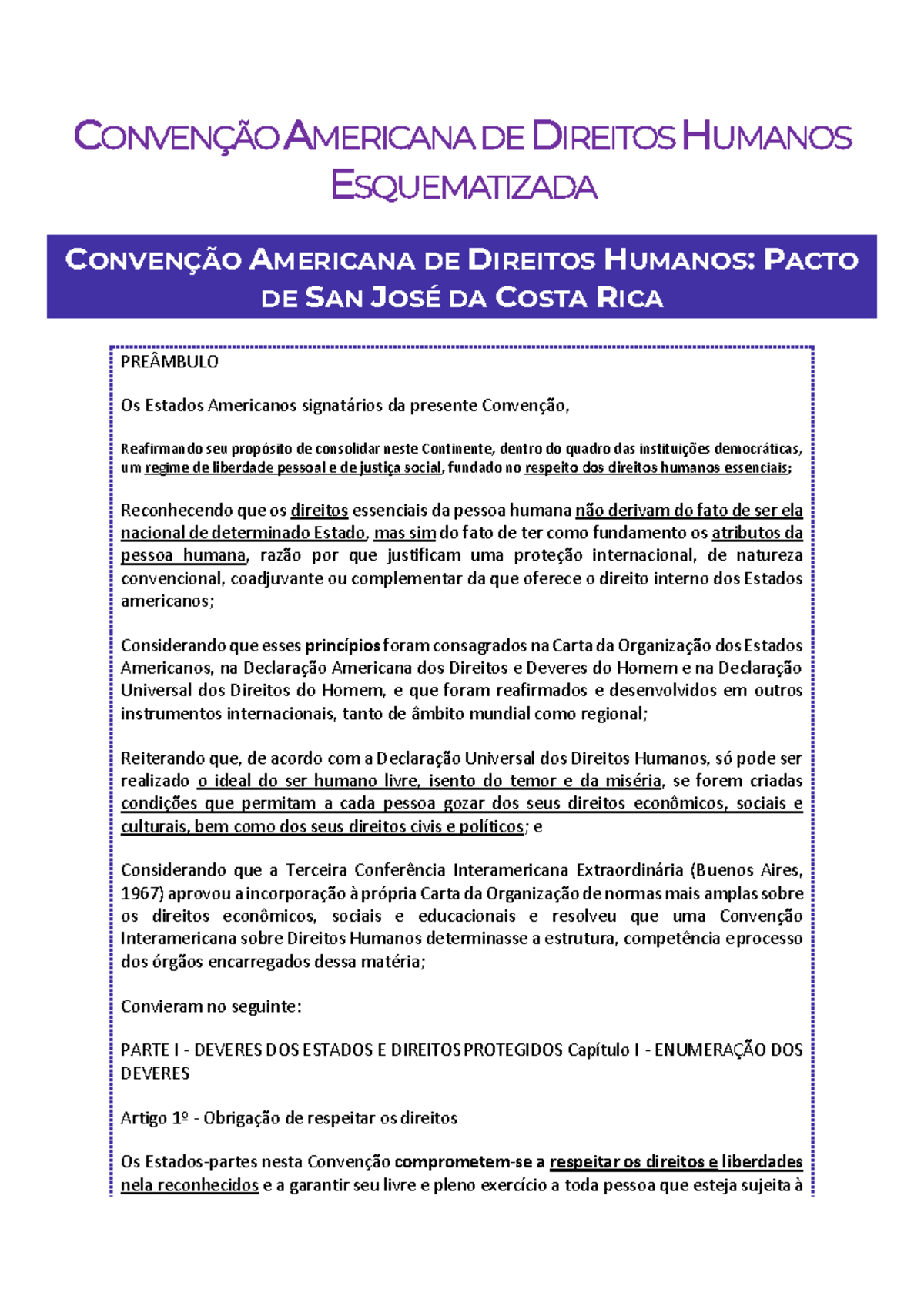 Convenção Americana de Direitos Humanos (CADH) - 13.03.2020 - 2ª parte 