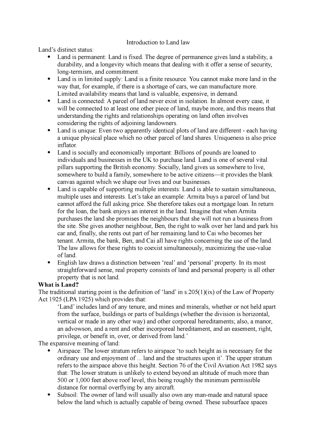 dissertation on land law