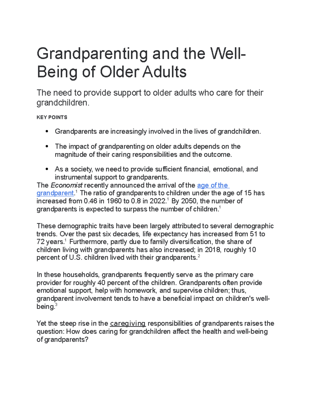 Grandparenting and the Well - Grandparenting and the Well- Being of ...