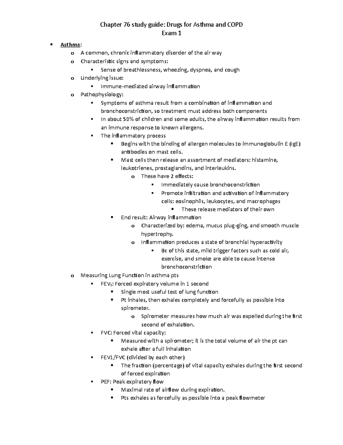 CH 76 study guide: Drugs for Asthma and COPD. Lehne's Pharmacology for ...