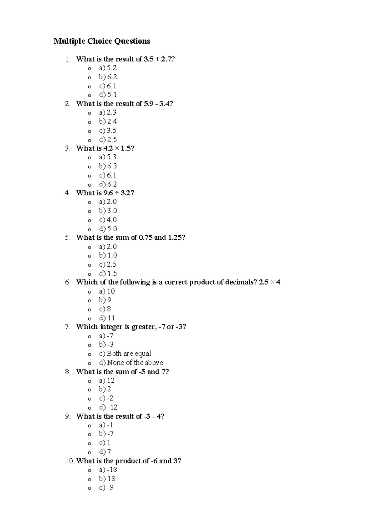 MATH Reviewer PART 2 - Multiple Choice Questions o d) 5. o b) 3. o c) 4 ...