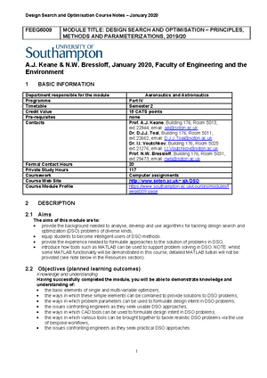 DSO Course Notes V2 - A.J. Keane & N.W. Bressloff, January 2020, Faculty of Engineering and the Environment