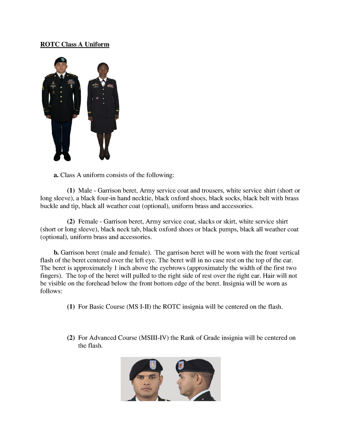 rotc uniform essay