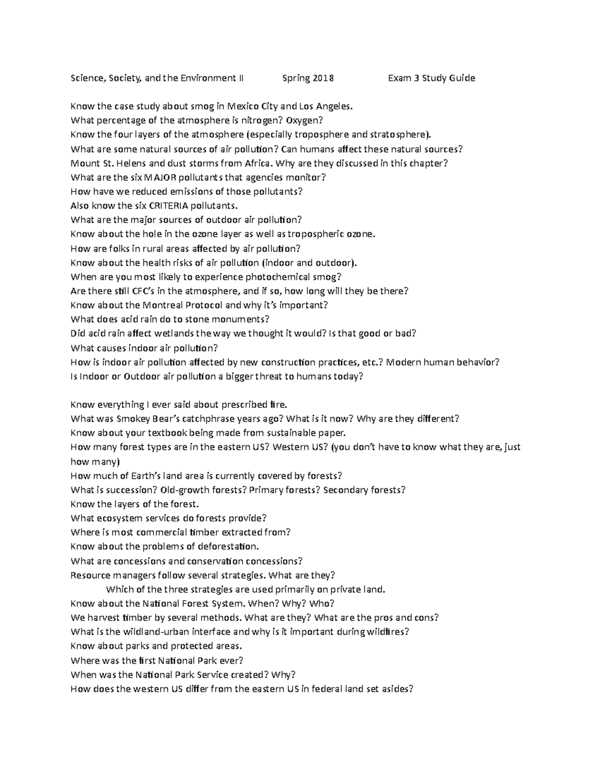 Exam+3+study+guide - exam 3 study guide - Science, Society, and the ...