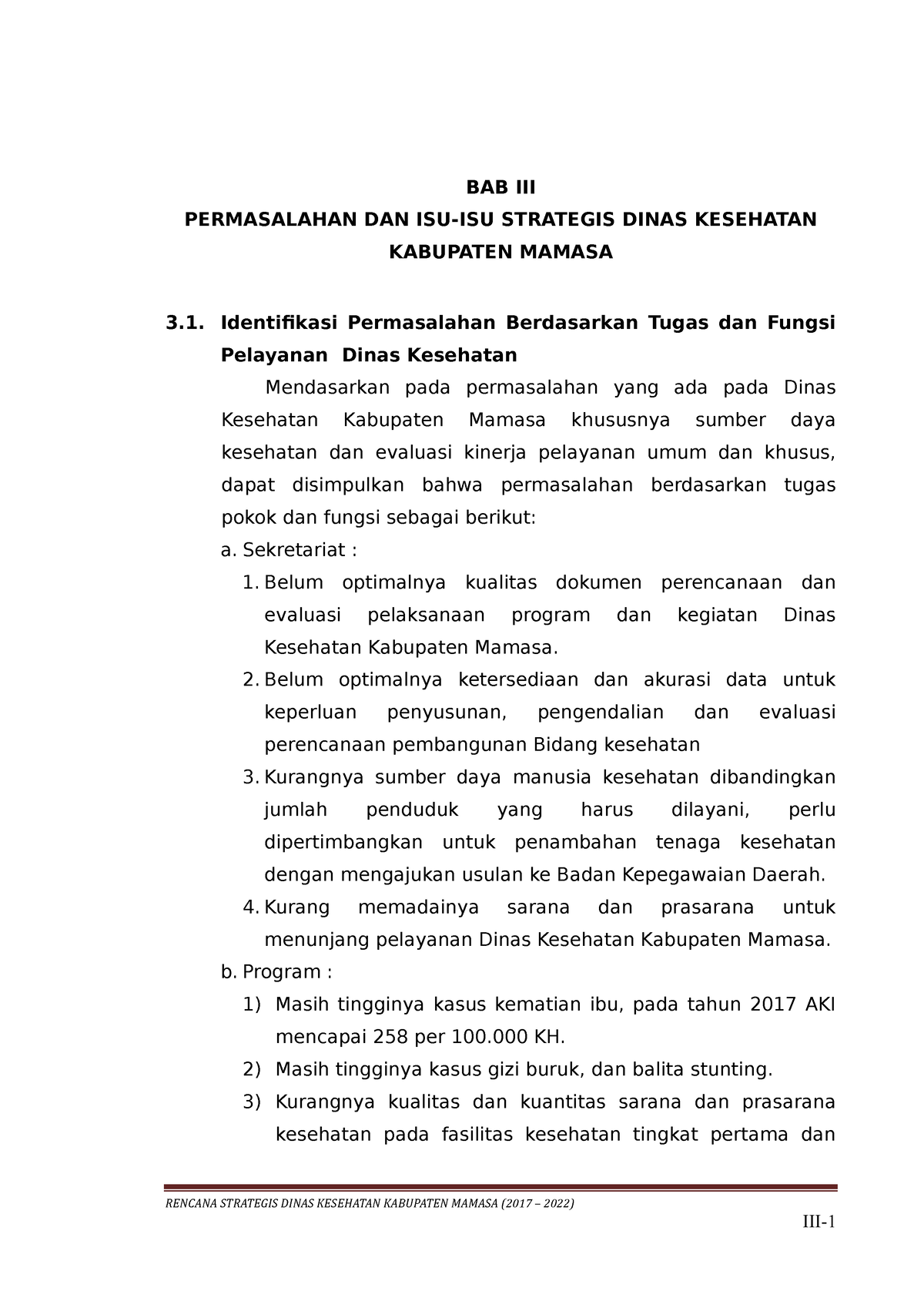 Bab 3 Permasalahan Dan Isu Strategis Perangkat Daerah - BAB III ...