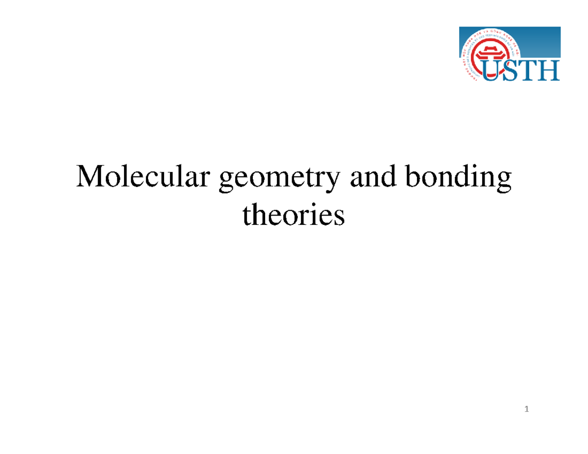 Lecture 7- Molecular Geometry And Bonding Theories - Molecular Geometry ...