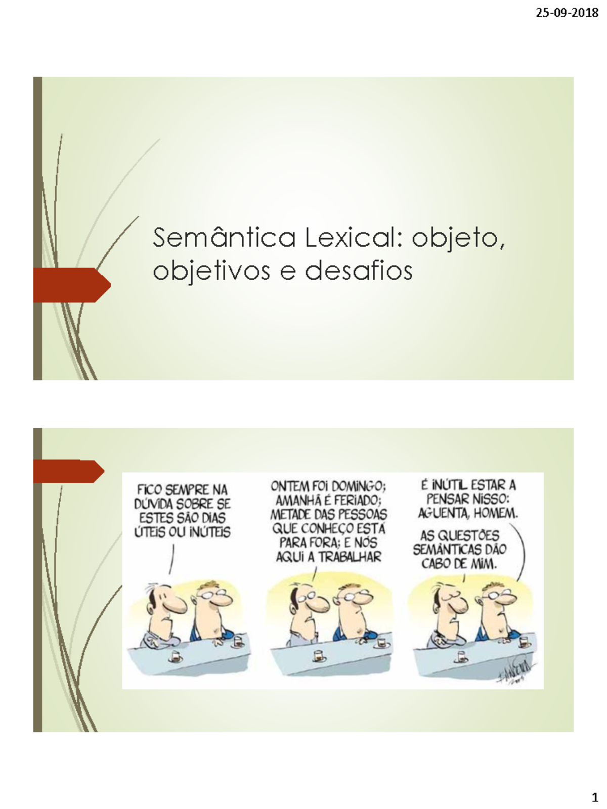 PPT-Semântica Lexical - 25-09-2018 Semântica Lexical: objeto, objetivos ...