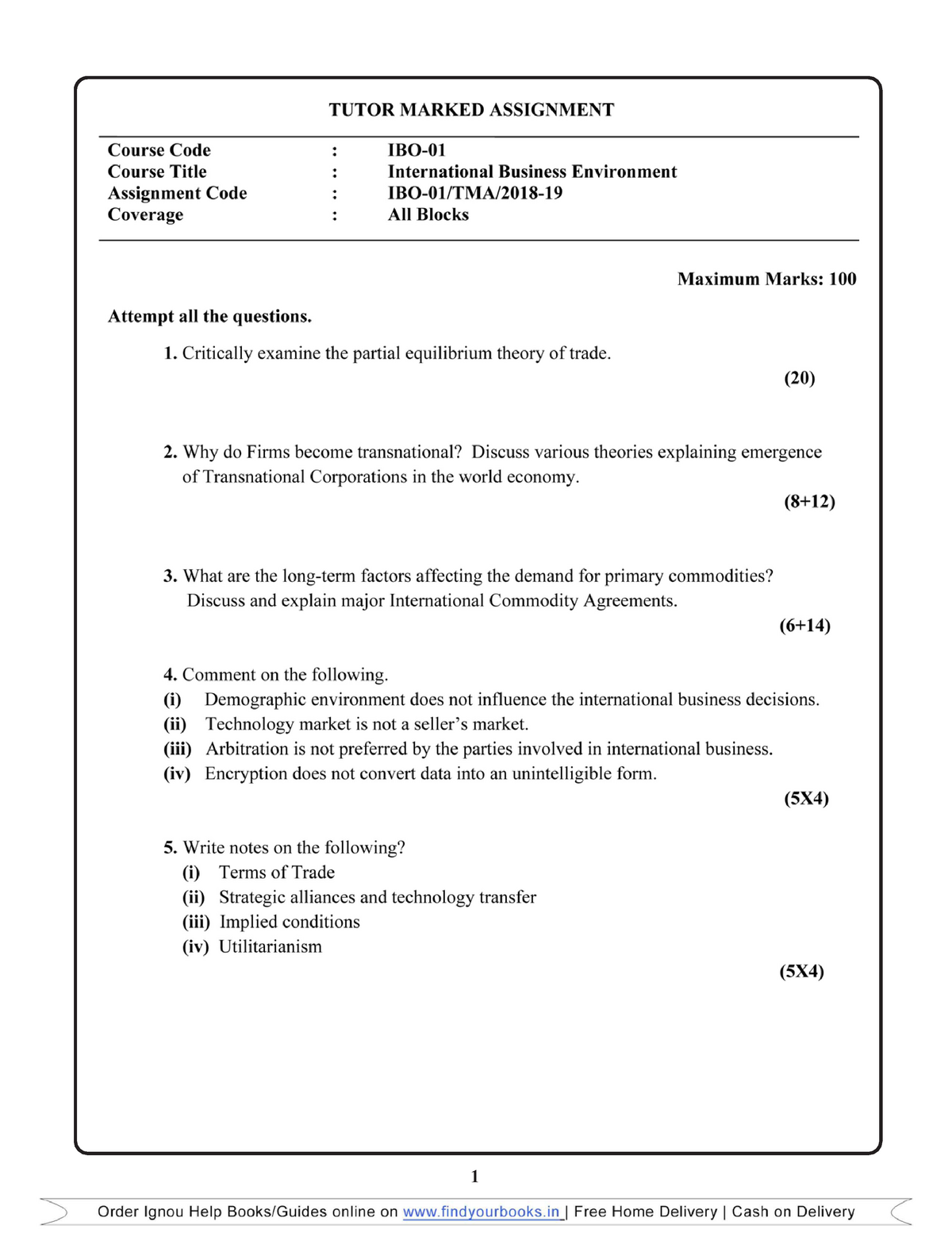 mcom assignment answers