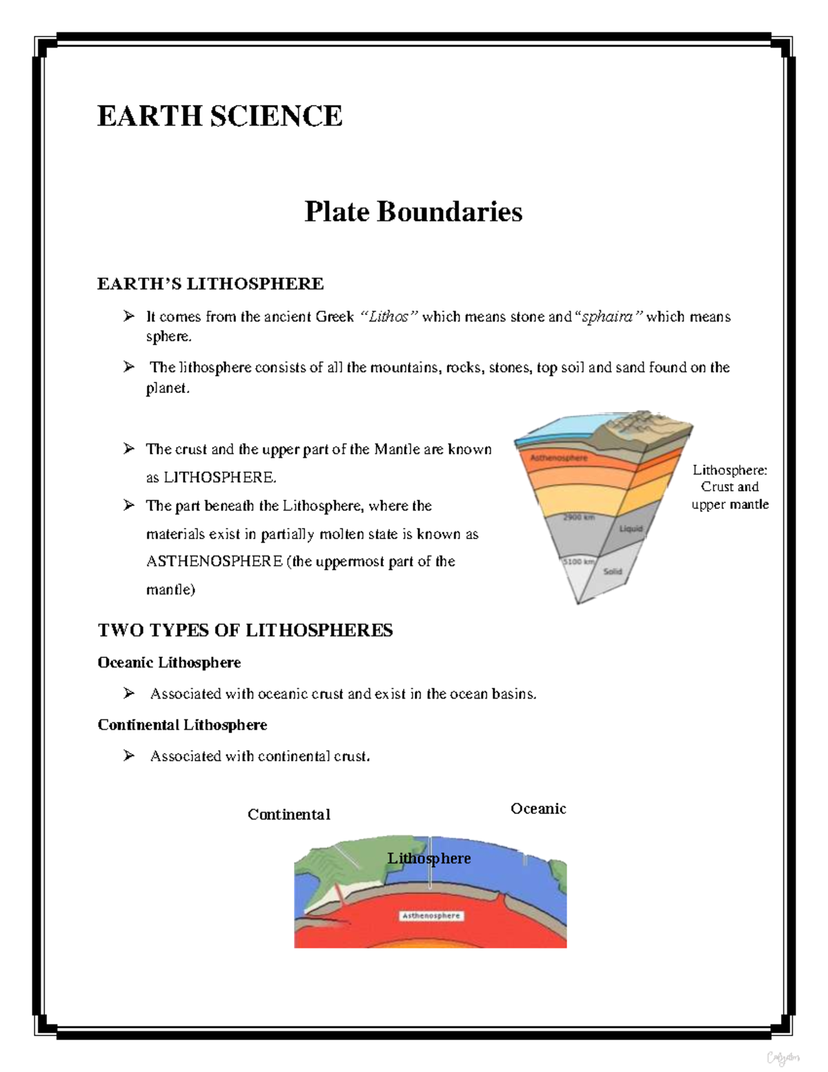 Plate Boundaries ( Convergent, Divergent, Transform Fault) EARTH