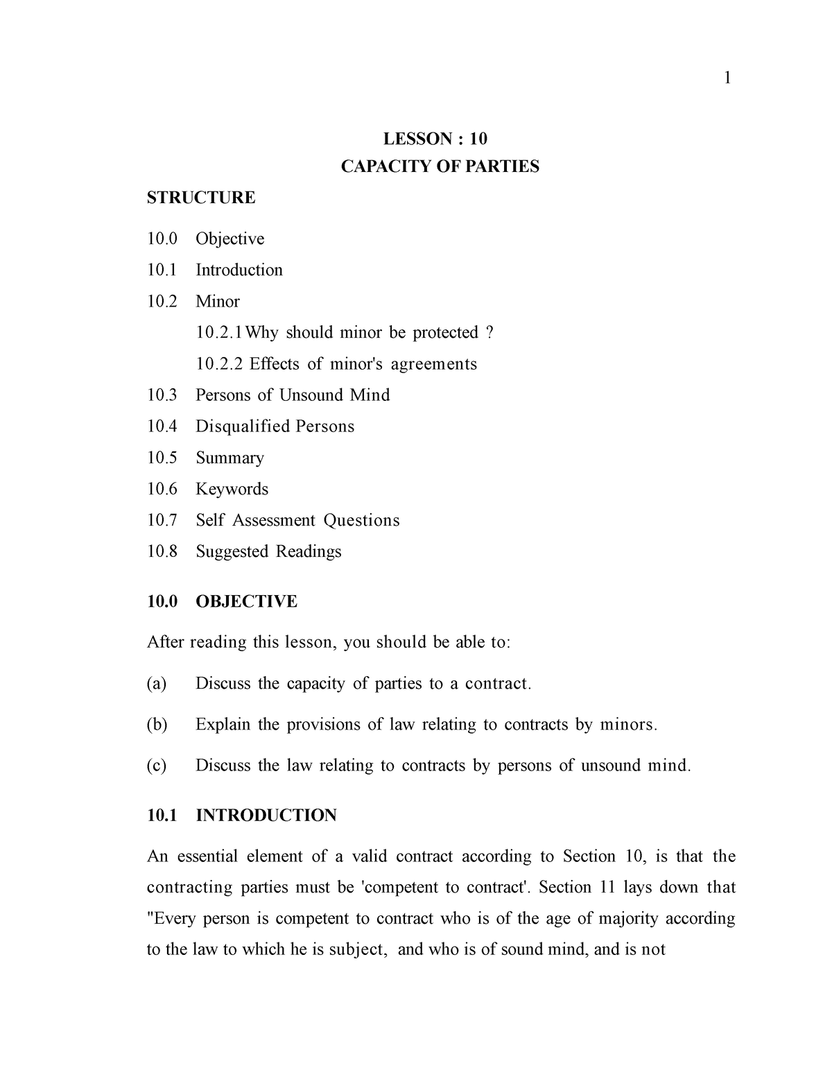 recent case study related to capacity of parties