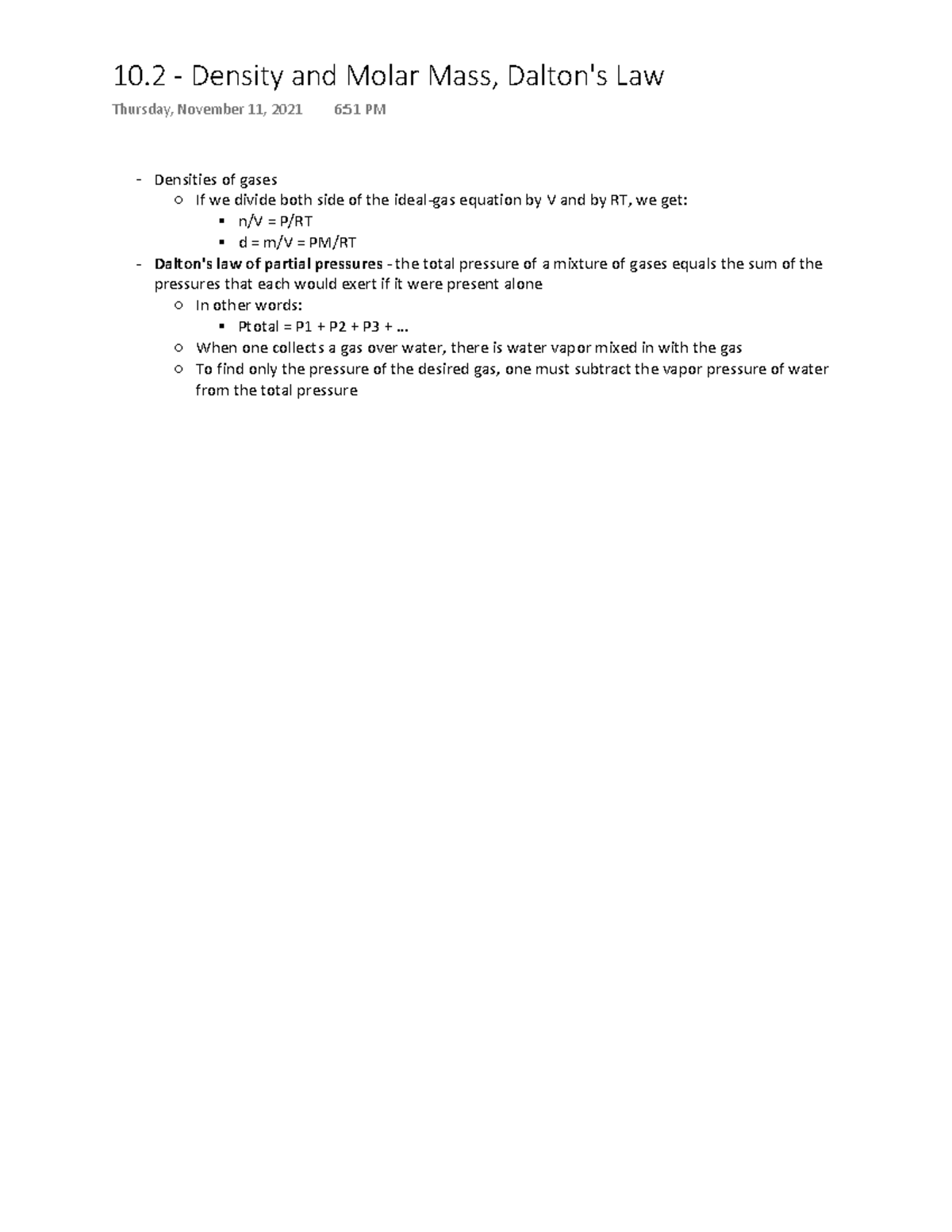 10-2-density-and-molar-mass-dalton-s-law-densities-of-gases-if-we