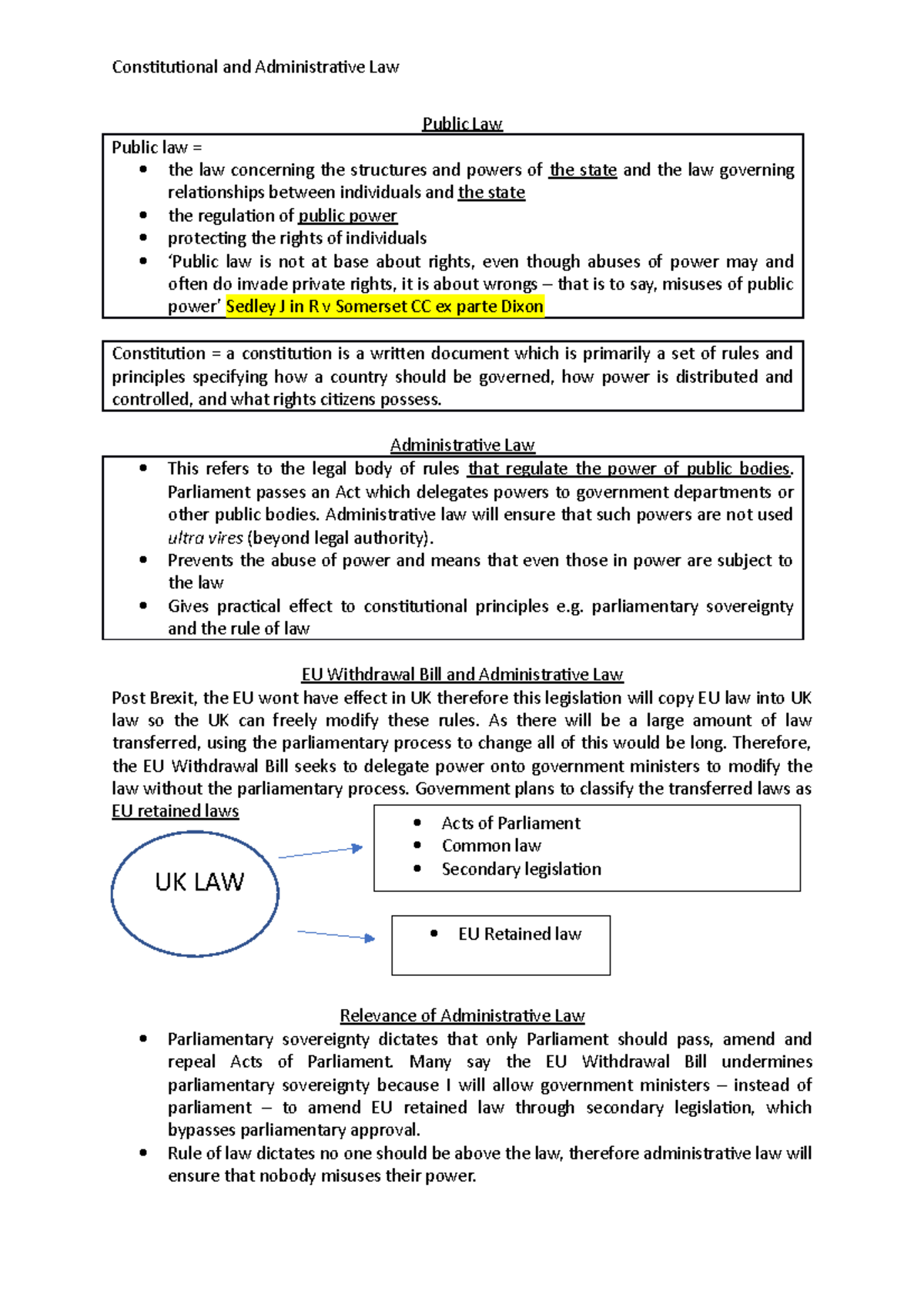 Constitutional And Administrative Law - Public Law Public Law = The Law ...