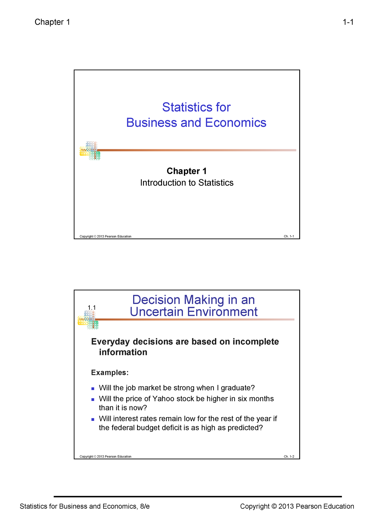 Chapter 1 - Ver 3-video Contents - Chapter 1 Introduction To Statistics ...