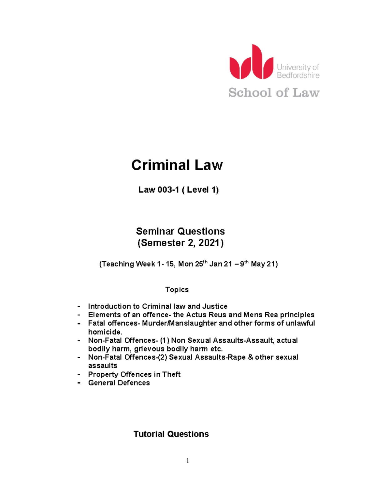 criminal law dissertation questions