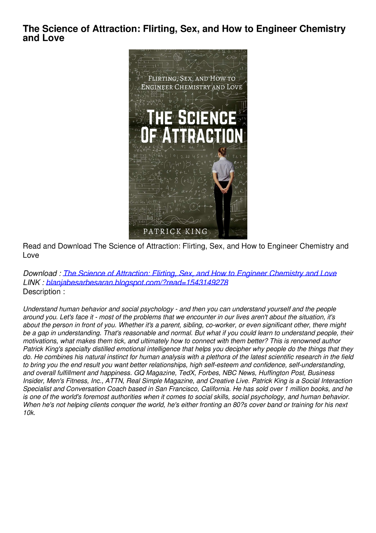 [pdf] Download Ebook The Science Of Attraction Flirting Sex And How