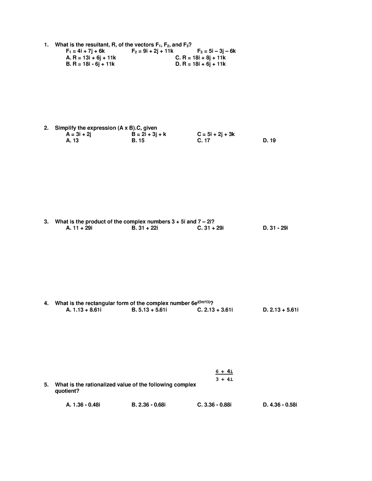 Day-2 - Review Integration 1 - What is the resultant, R, of the vectors ...