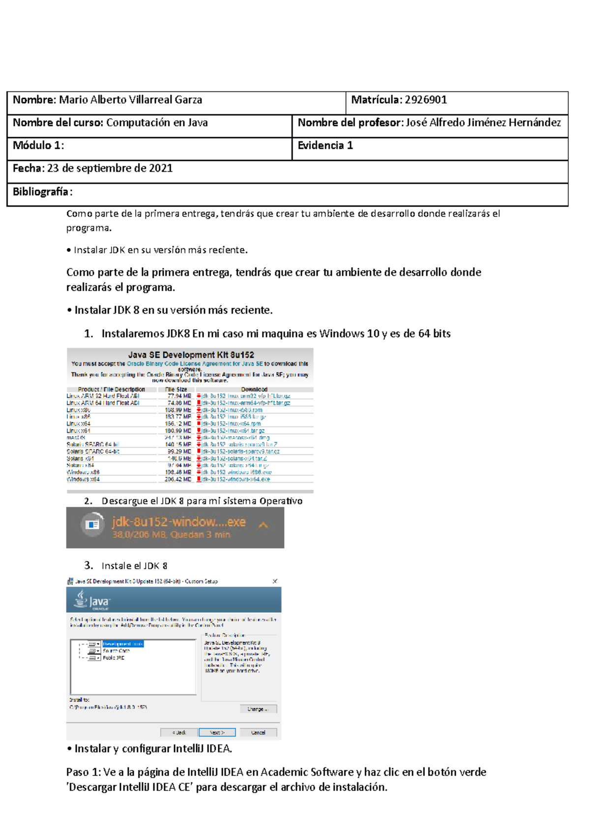 Avance 1 java - Esta es una actividad de computación en Java de la ...