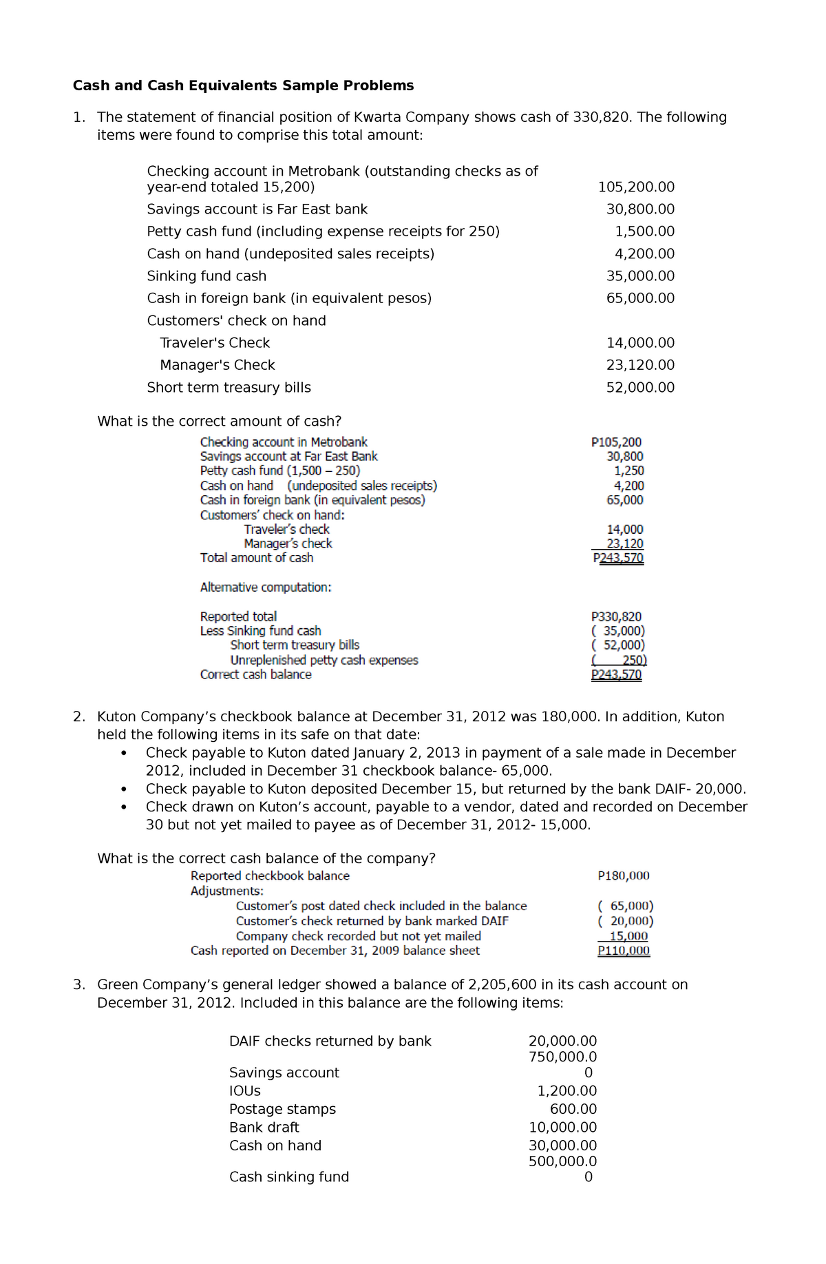 cash-and-cash-equivalents-sample-problem-the-following-items-were