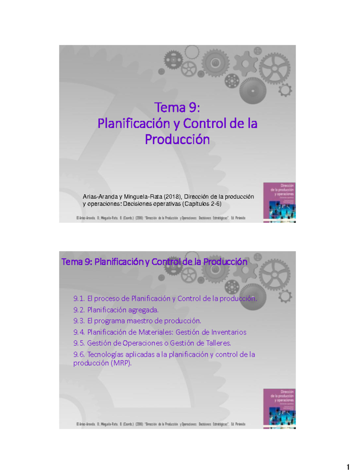 Tema 9 Planificación y control de la producción - Tema 9: Planificación ...