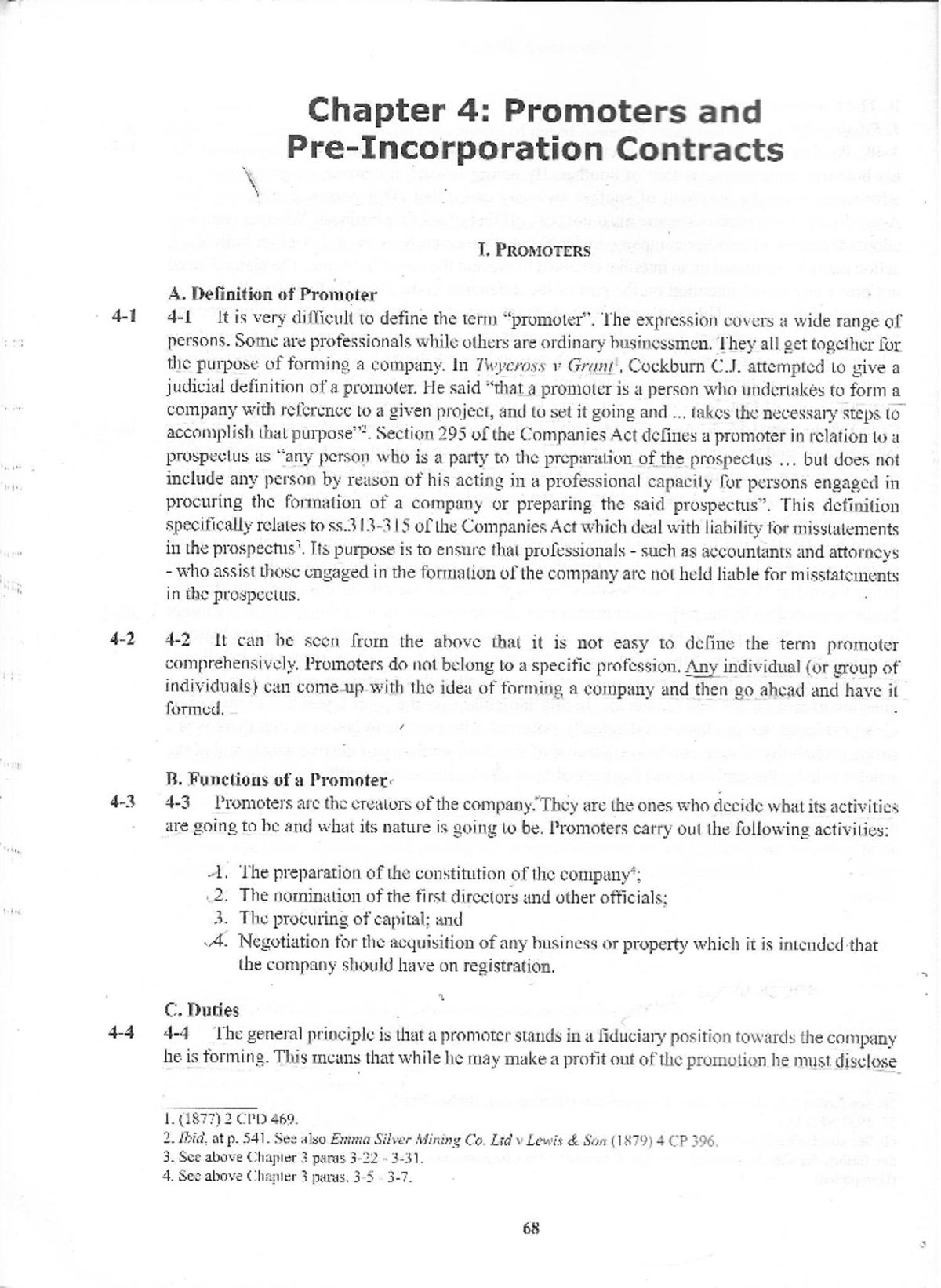 Chapter 4 Promoters and preincorporation contracts Introduction To