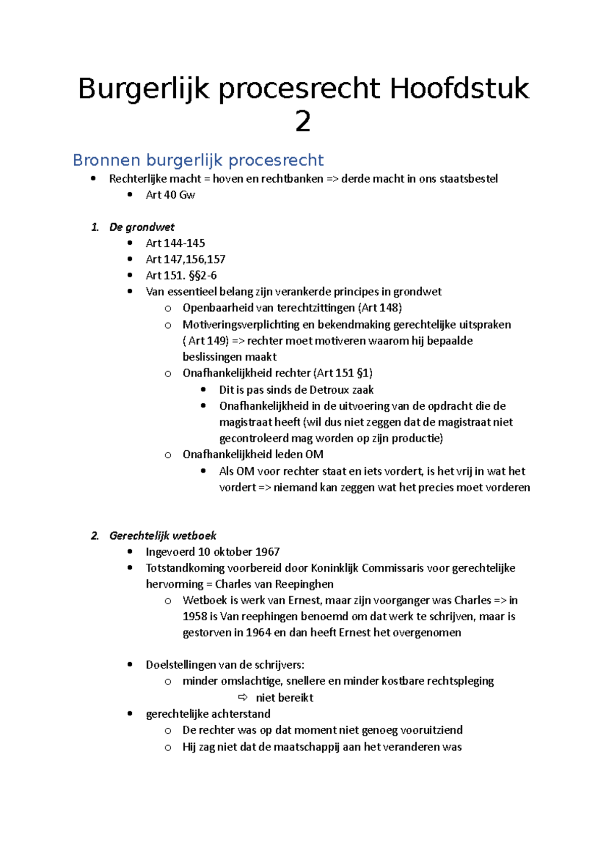 BP 2 Samenvatting - Burgerlijk Procesrecht Hoofdstuk 2 Bronnen ...