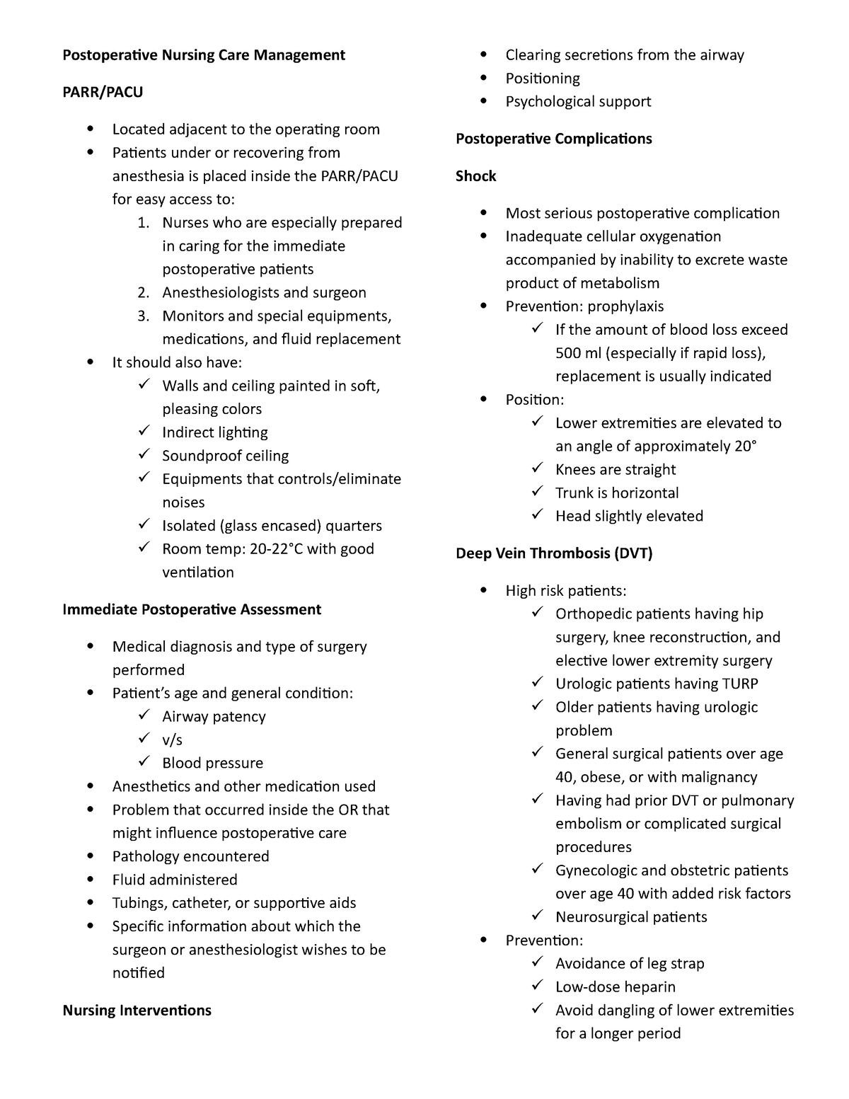 Postoperative-Nursing-Care - Postoperative Nursing Care Management PARR ...