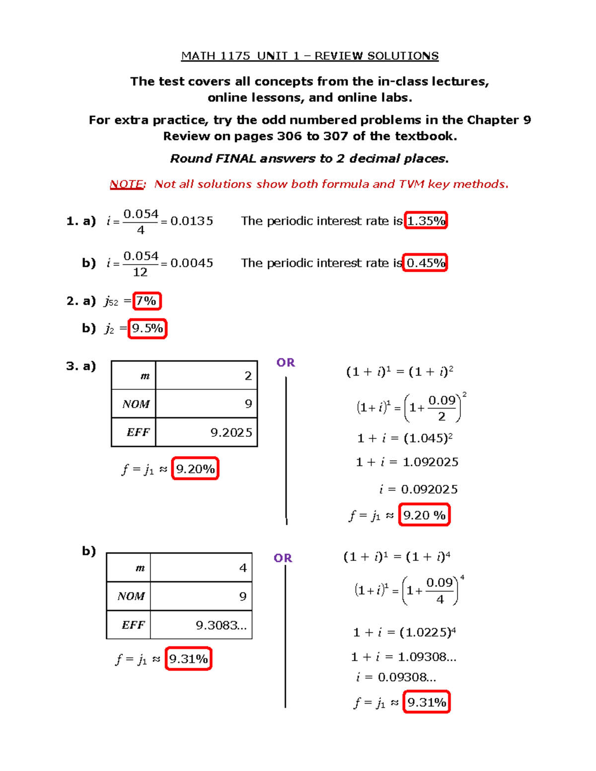 Sample/practice Exam 2019, Questions And Answers - (1 + I) 1 = (1 + I ...