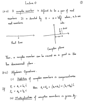 Lecture 04 - Introduction to complex Analysis - Studocu