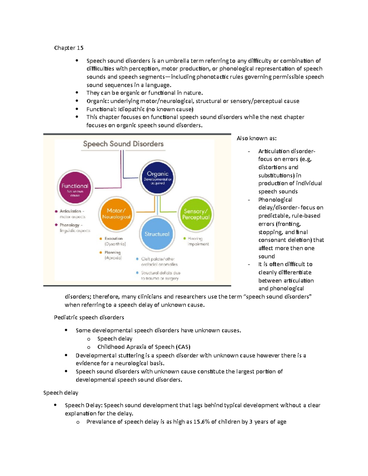 Chapter 15 slp Ch 15 Chapter 15 Speech sound disorders is an umbrella term referring to any