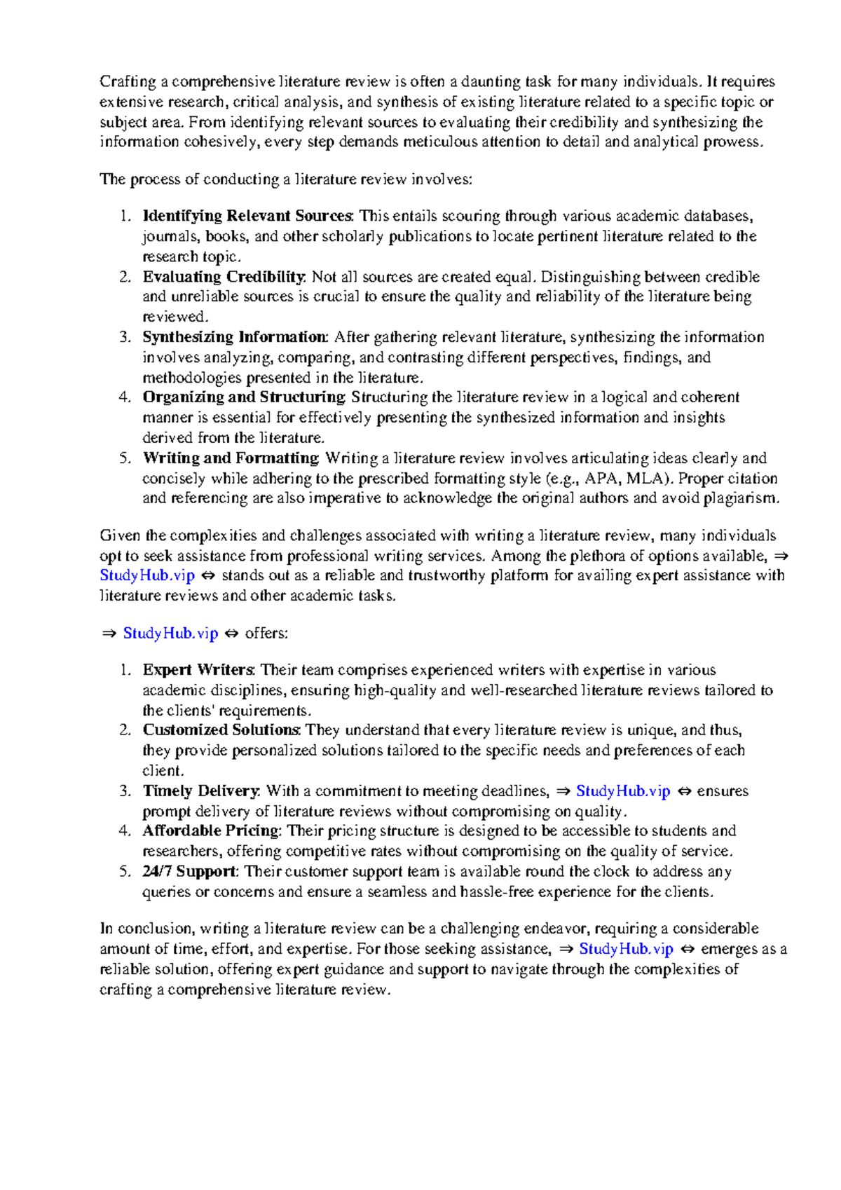 Literature Review Of Service - Crafting a comprehensive literature ...
