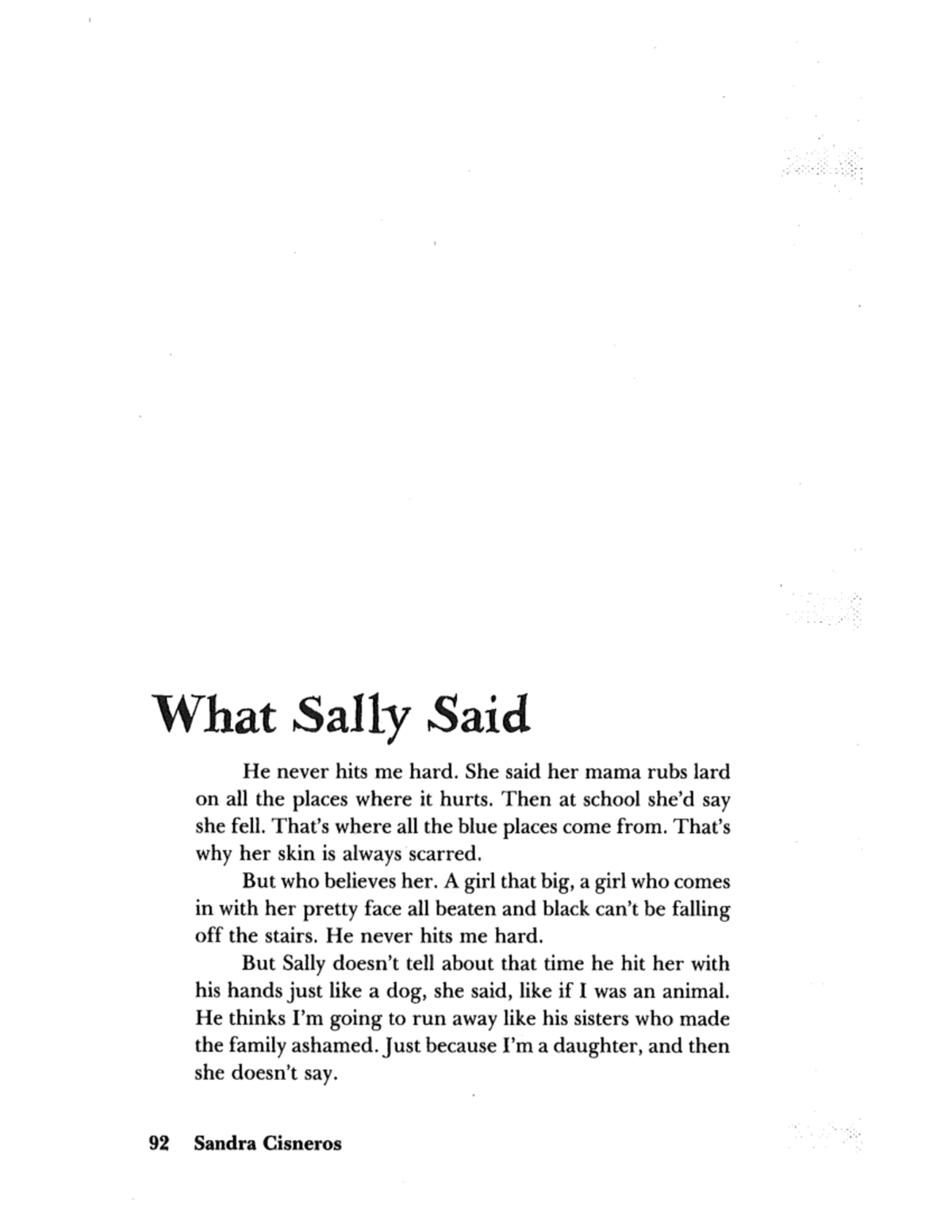 The House on Mango Street Chapters 3744 2847758832 Studocu